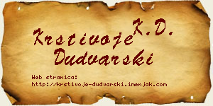 Krstivoje Dudvarski vizit kartica